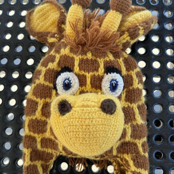 Andes Gift Giraffe Knit Winter Hat‎ Pom-Poms For Kids Acrylic Alpaca Blend OS - Picture 7 of 8